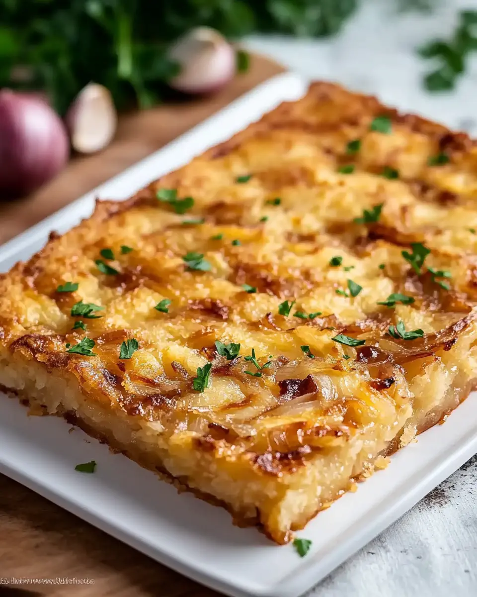 Einfacher Zwiebelkuchen vom Blech: Ein himmlischer Genuss!