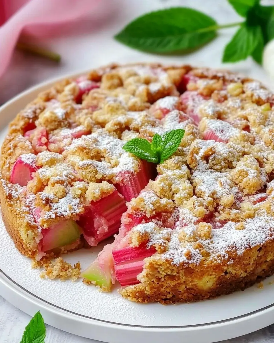 Rhabarberkuchen mit Streuseln First Image First Image