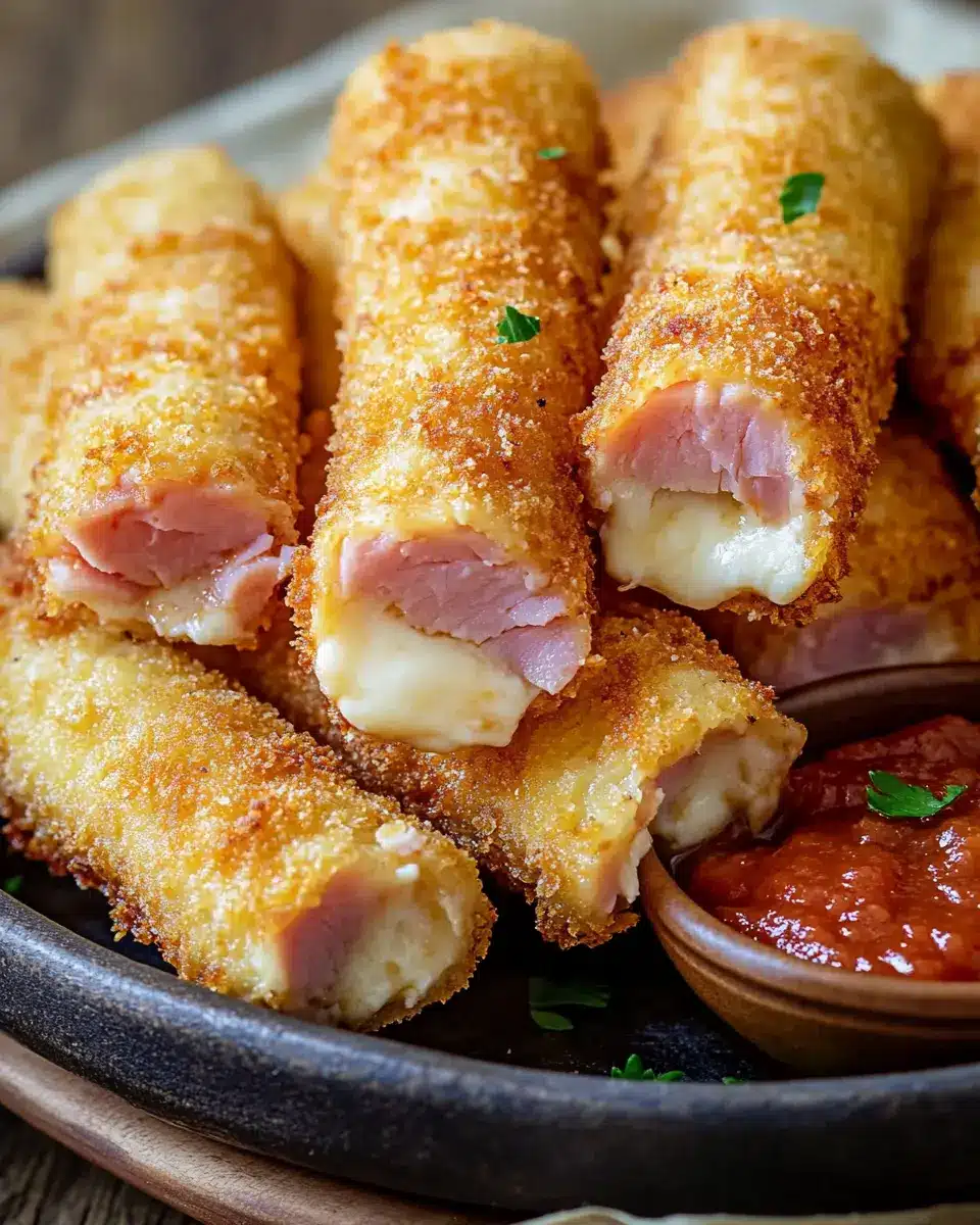 Überbackene Schinken Mozzarella Sticks: Irresistibly Cheesy Delight