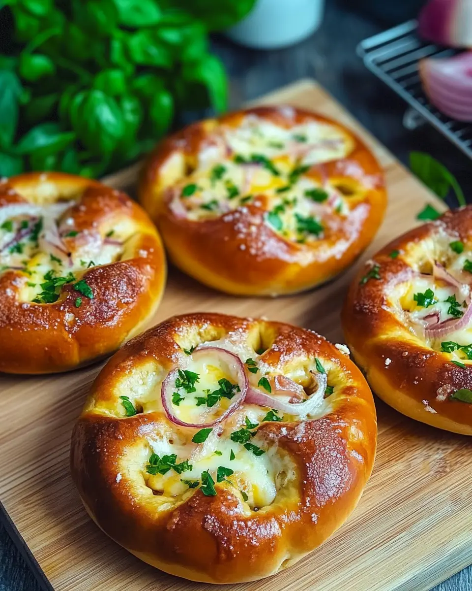 Gefüllte Laugenbrezeln – Flammkuchen Style: Irresistibly Cheesy!