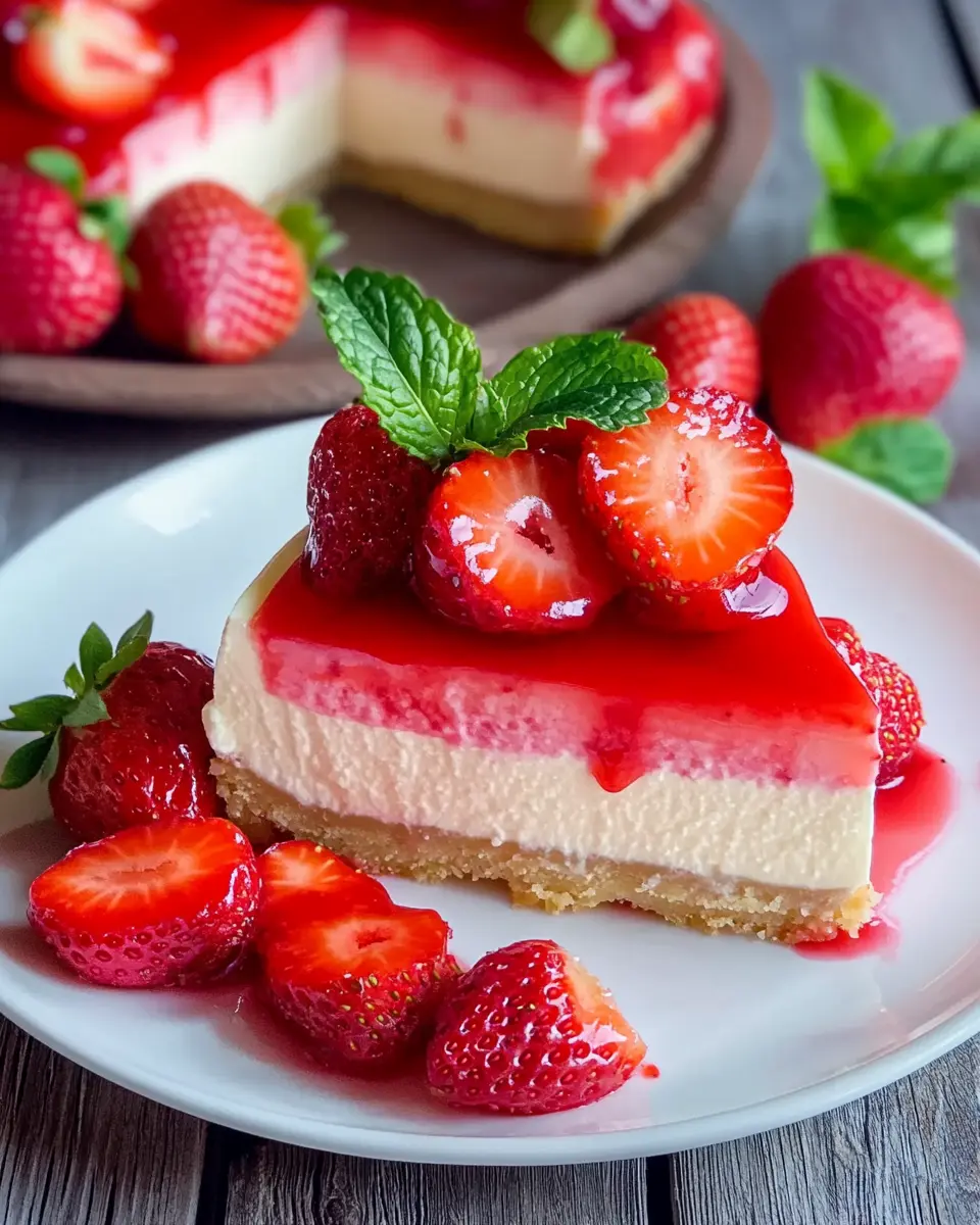 Erdbeer Cheesecake Bliss: Indulge in Creamy Berry Delight