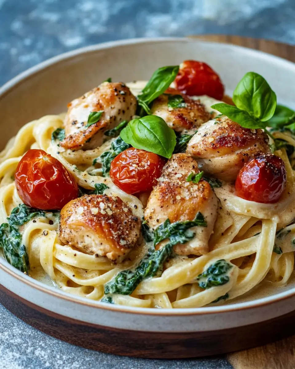 Spinat-Sahne-Soße mit Nudeln: A Cozy Chicken Delight!