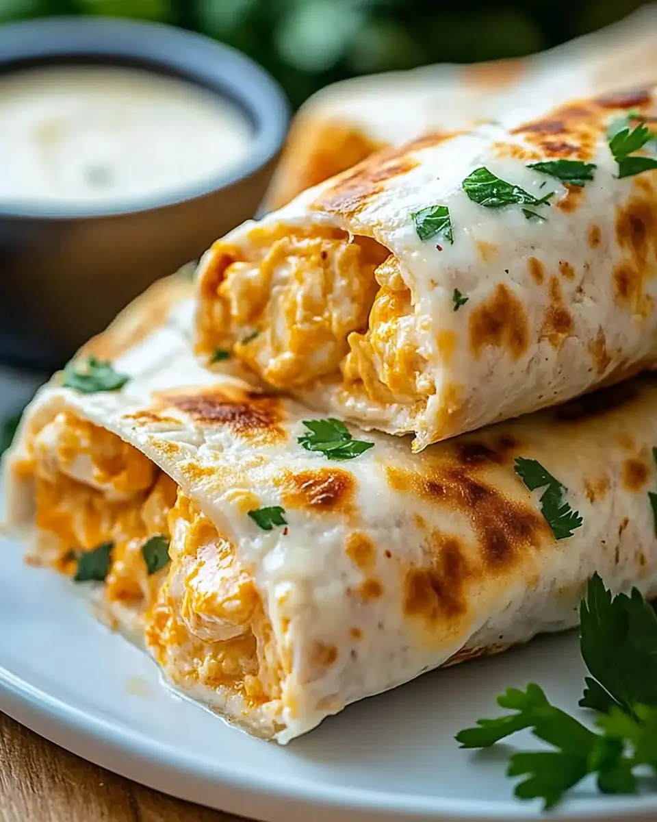 Knusprige gefüllte Wraps: Gooey Cheddar-Chicken Delight