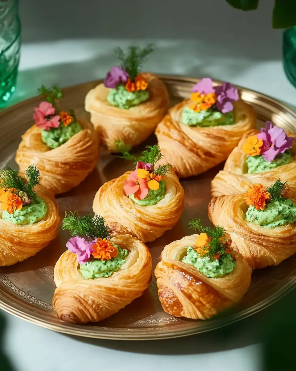 Bunt gefüllte Croissant-Nester