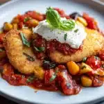  Italienische Basilikum-Hähnchenschnitzel mit Tomaten-Burrata-Topping  First Image First Image