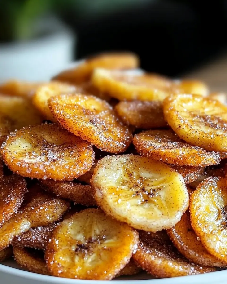 Zimt-Zucker-Bananenchips aus der Heißluftfritteuse First Image First Image