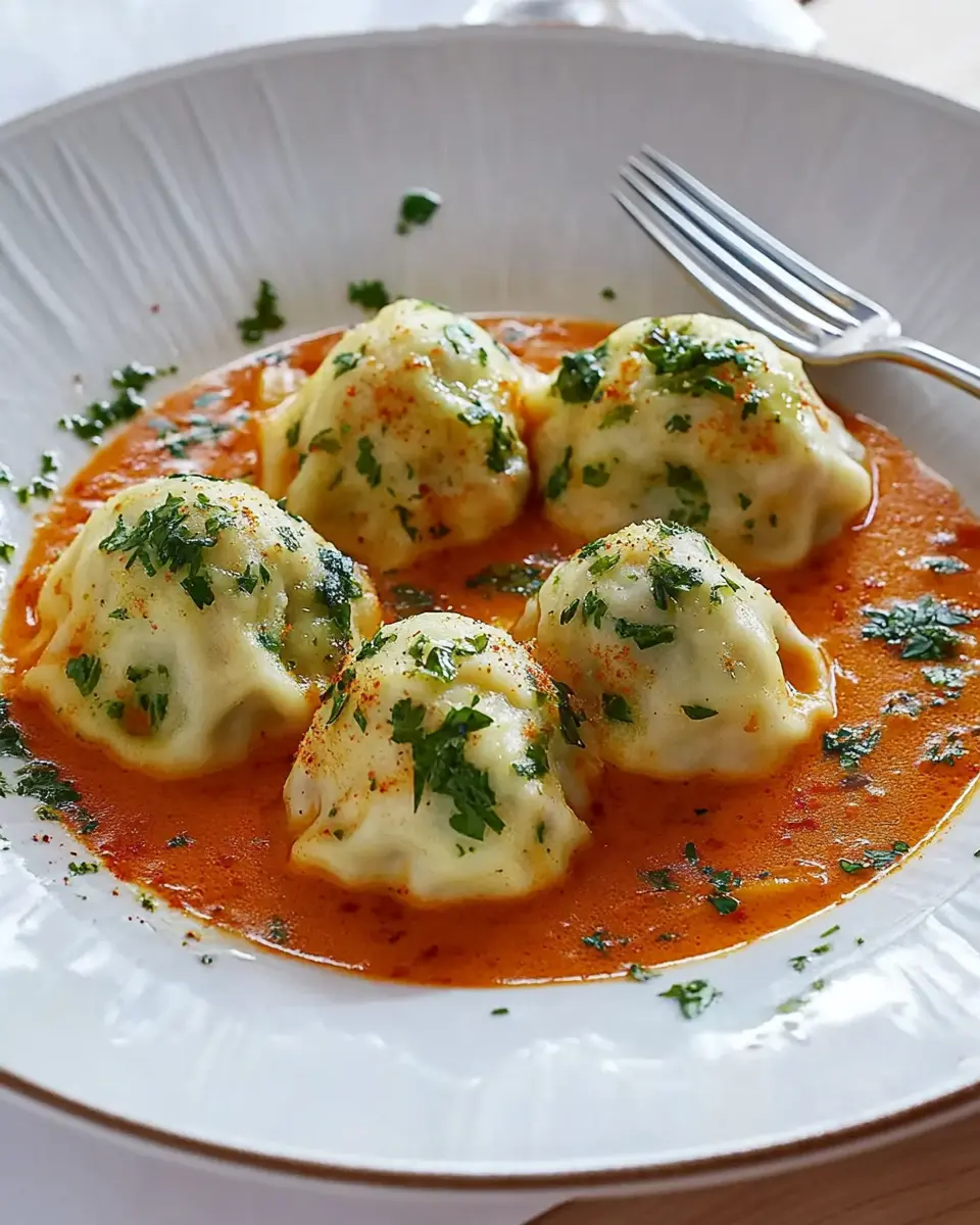 Bärlauch-Knödel auf Paprikarahm: Irresistibly Creamy Joy