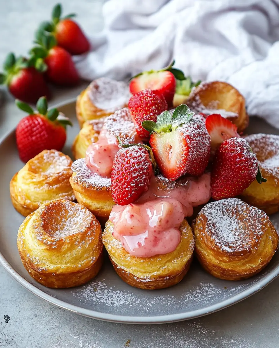 Popovers mit Rhabarber Curd & Erdbeeren: Irresistibly Sweet Delight