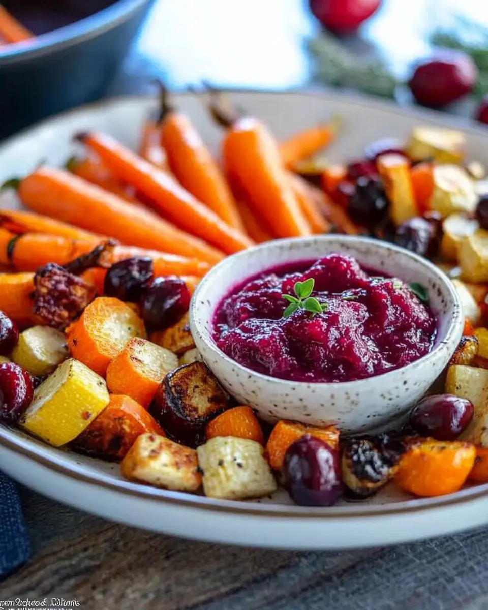 Herbstliches Ofengemüse mit Cranberry-Dip: Easy & Irresistible!