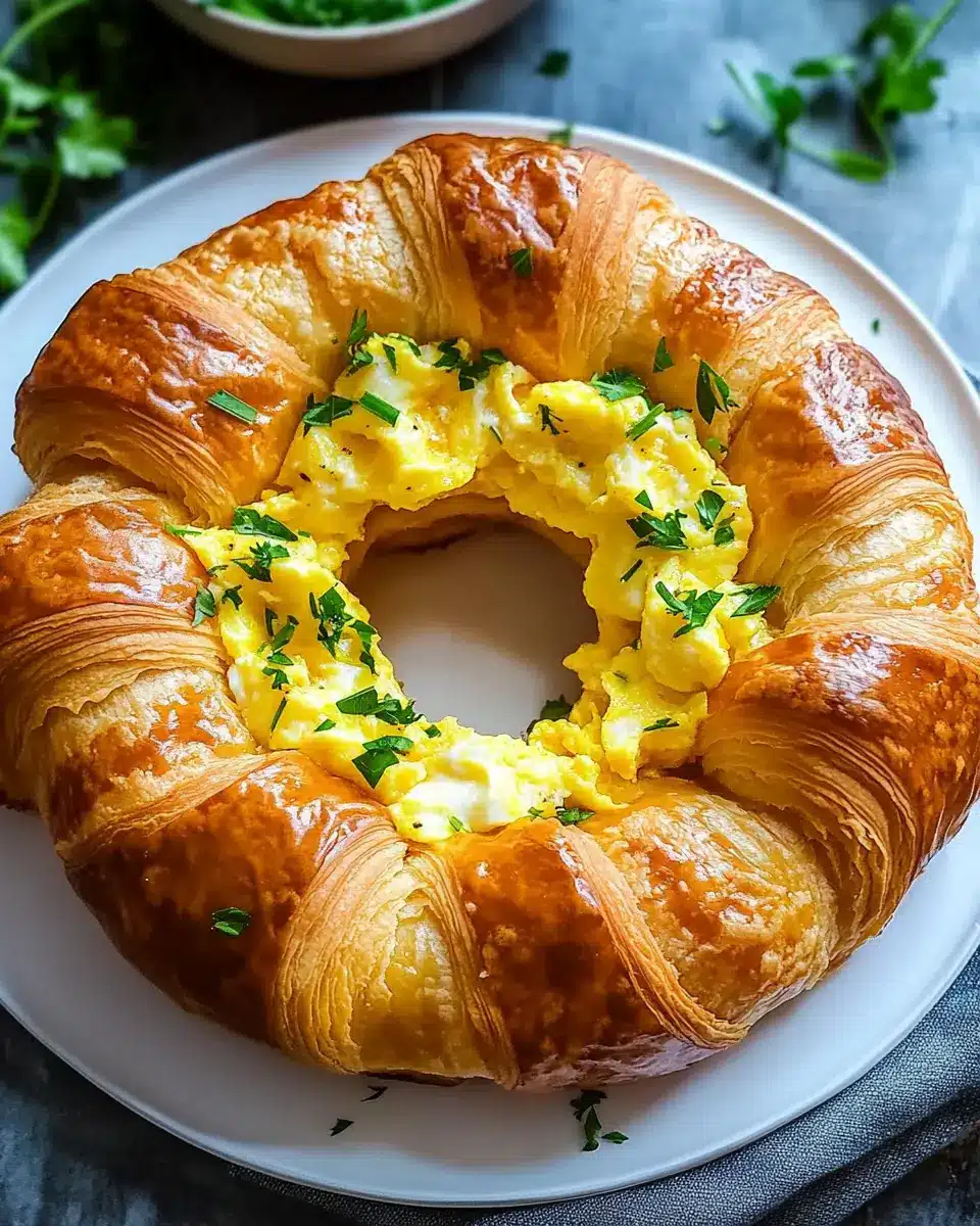 Rührei Ring aus Croissant Teig: Cheesy Breakfast Bliss