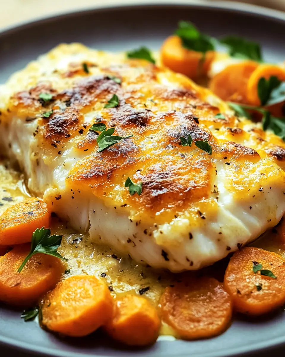 Seelachs überbacken auf Senfmöhren: Easy Comfort Food Bliss
