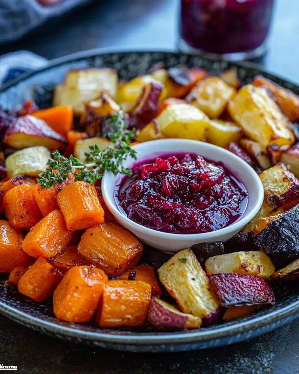 Herbstliches Ofengemüse mit Cranberry-Dip: Easy & Irresistible!