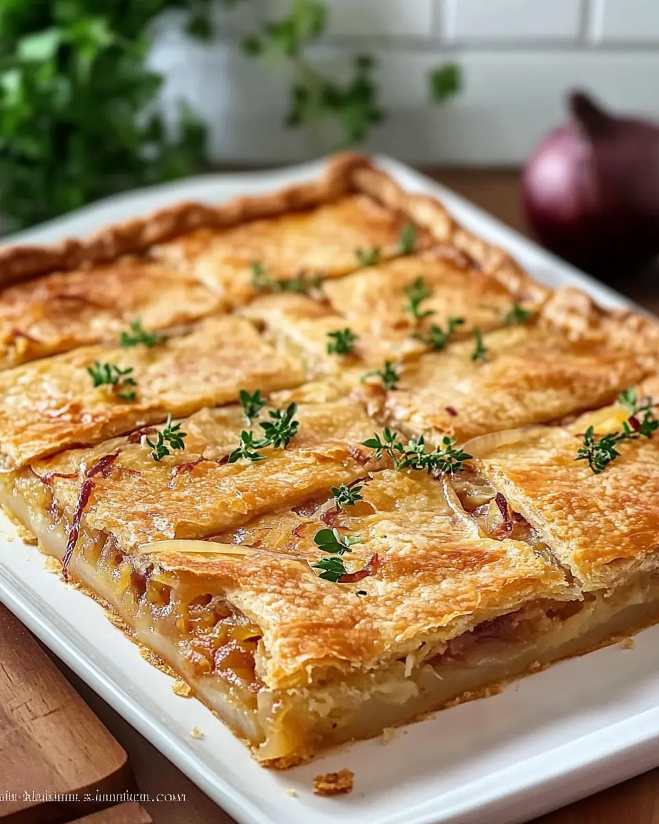 Einfacher Zwiebelkuchen vom Blech: Ein himmlischer Genuss!