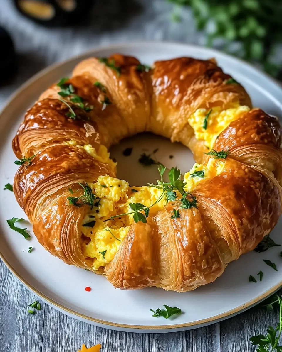 Rührei Ring aus Croissant Teig: Cheesy Breakfast Bliss