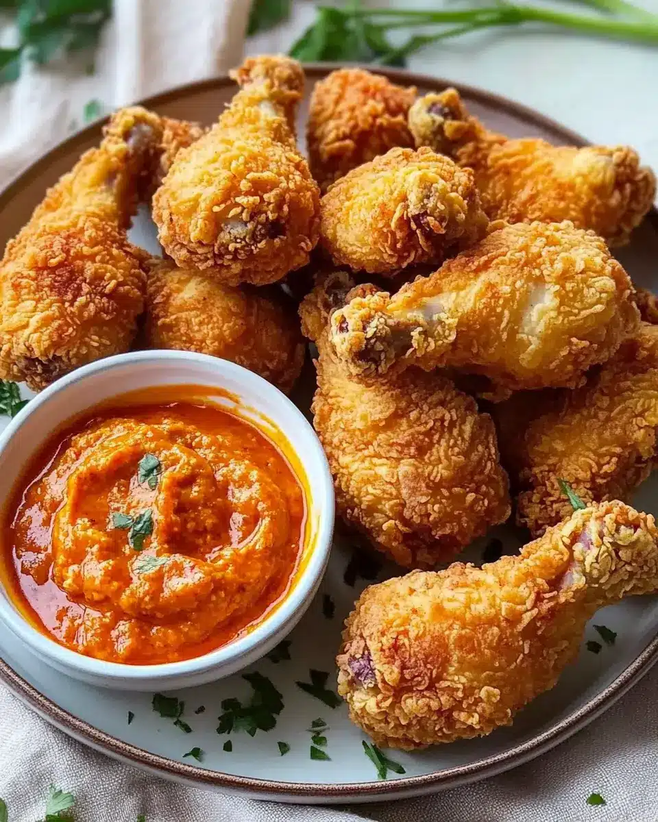 Fried Chicken mit Spicy Dip: Irresistibly Juicy Buttermilk Bliss