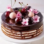 Ostertorte mit Kirschen und Schokolade First Image First Image