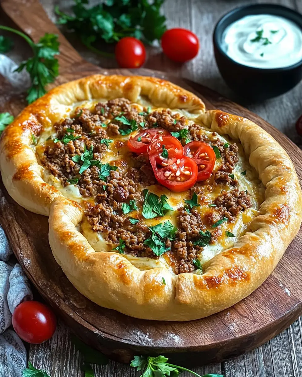 Pide mit Hackfleisch und Käse: Irresistibly Cheesy Delight