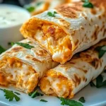 Knusprige, gefüllte Cheddar-Hähnchen-Knoblauch-Parmesan-Wraps First Image First Image