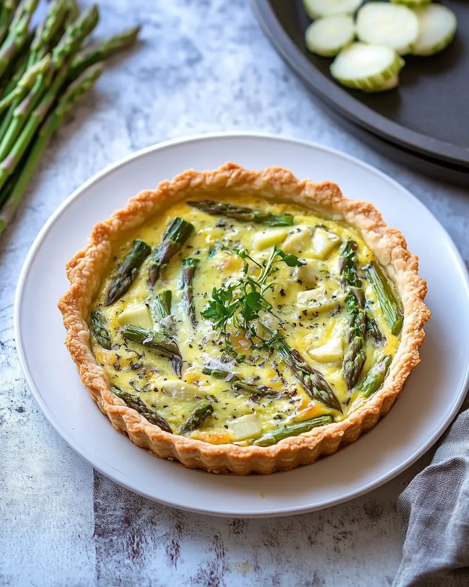 Quiche mit grünem Spargel und Kohlrabi