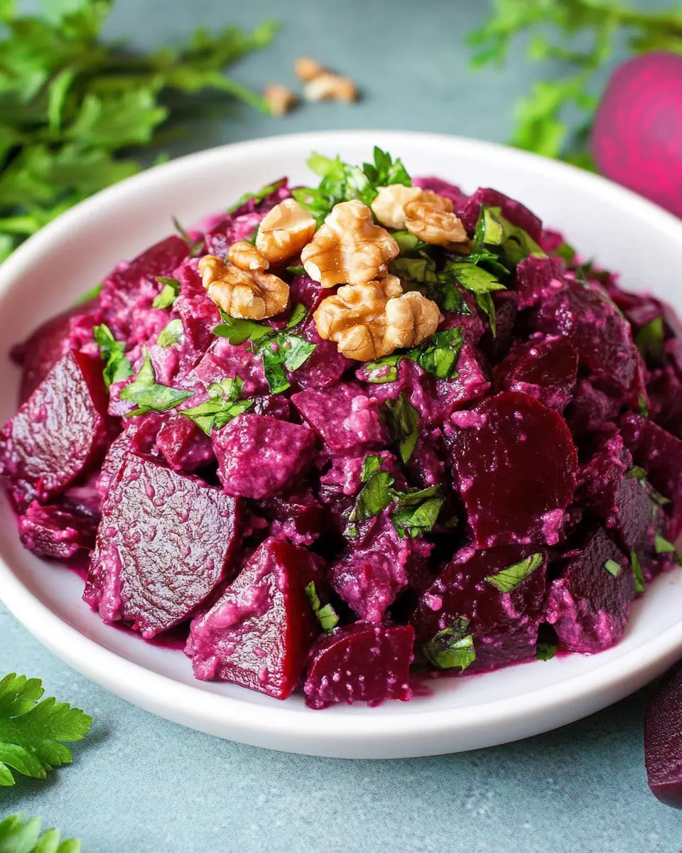 Rote Bete Salat mit Walnüssen und Mayonnaise: Irresistibly Creamy Delight
