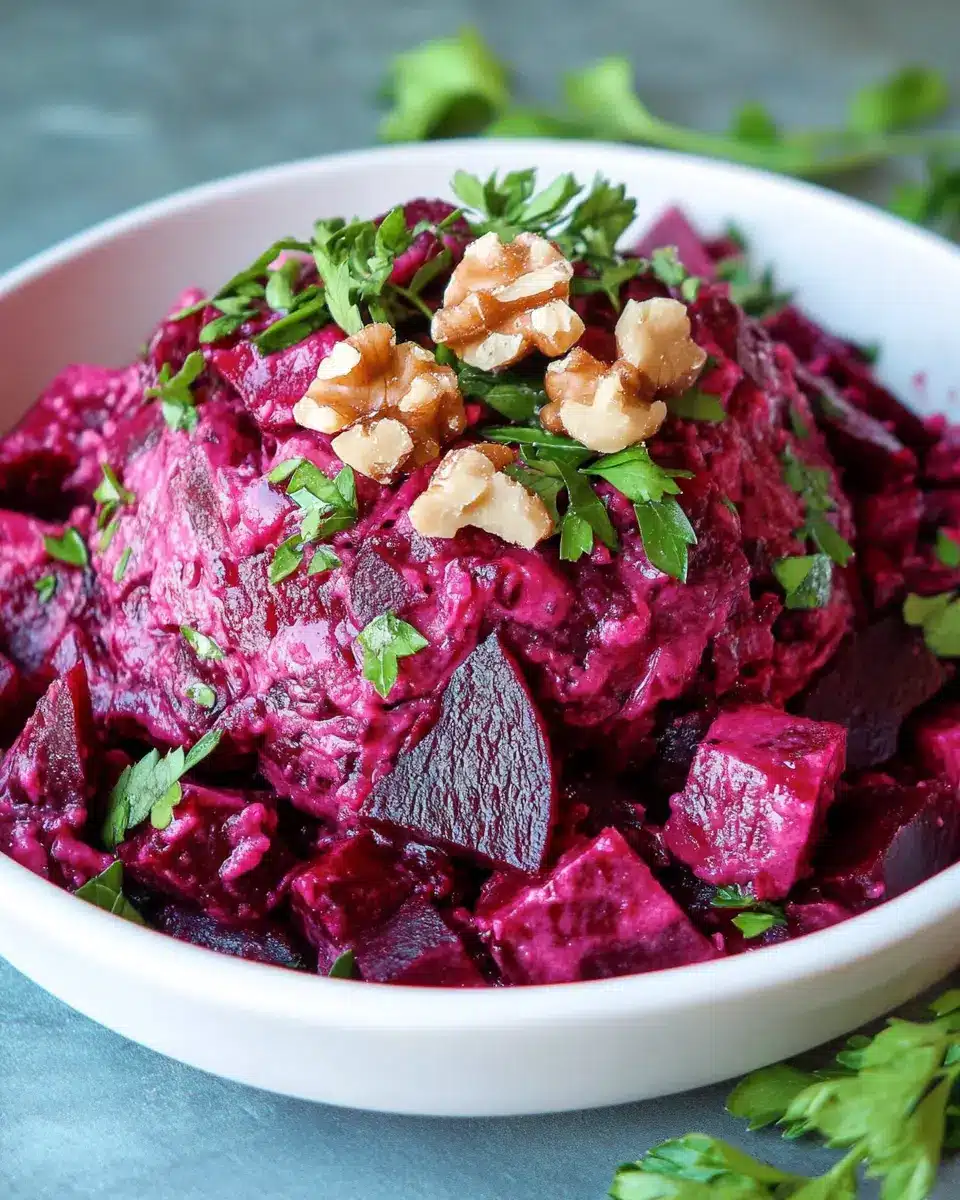 Rote Bete Salat mit Walnüssen und Mayonnaise First Image First Image