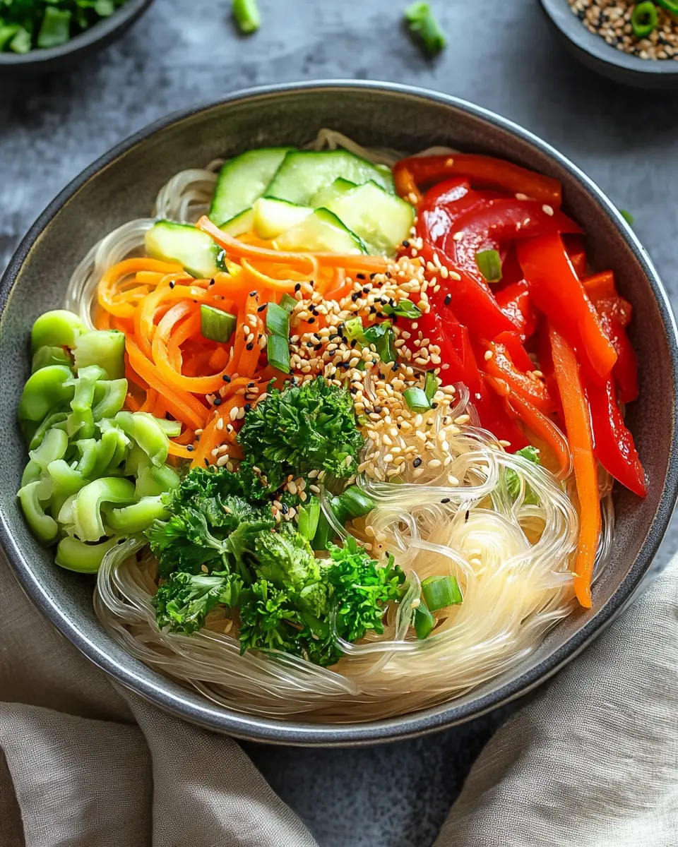 Asiatische Glasnudel-Bowl mit Sesam First Image First Image