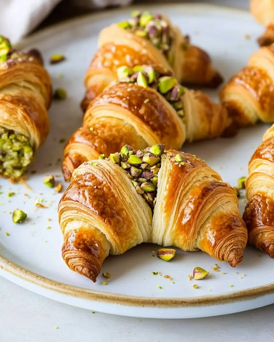Schnelle Pistazien-Croissants mit cremiger Füllung First Image First Image