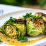 Vegetarische Wirsingroulade mit Couscous First Image First Image