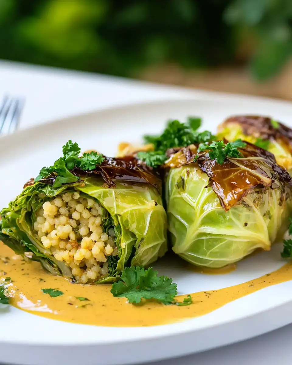 Vegetarische Wirsingroulade mit Couscous First Image First Image