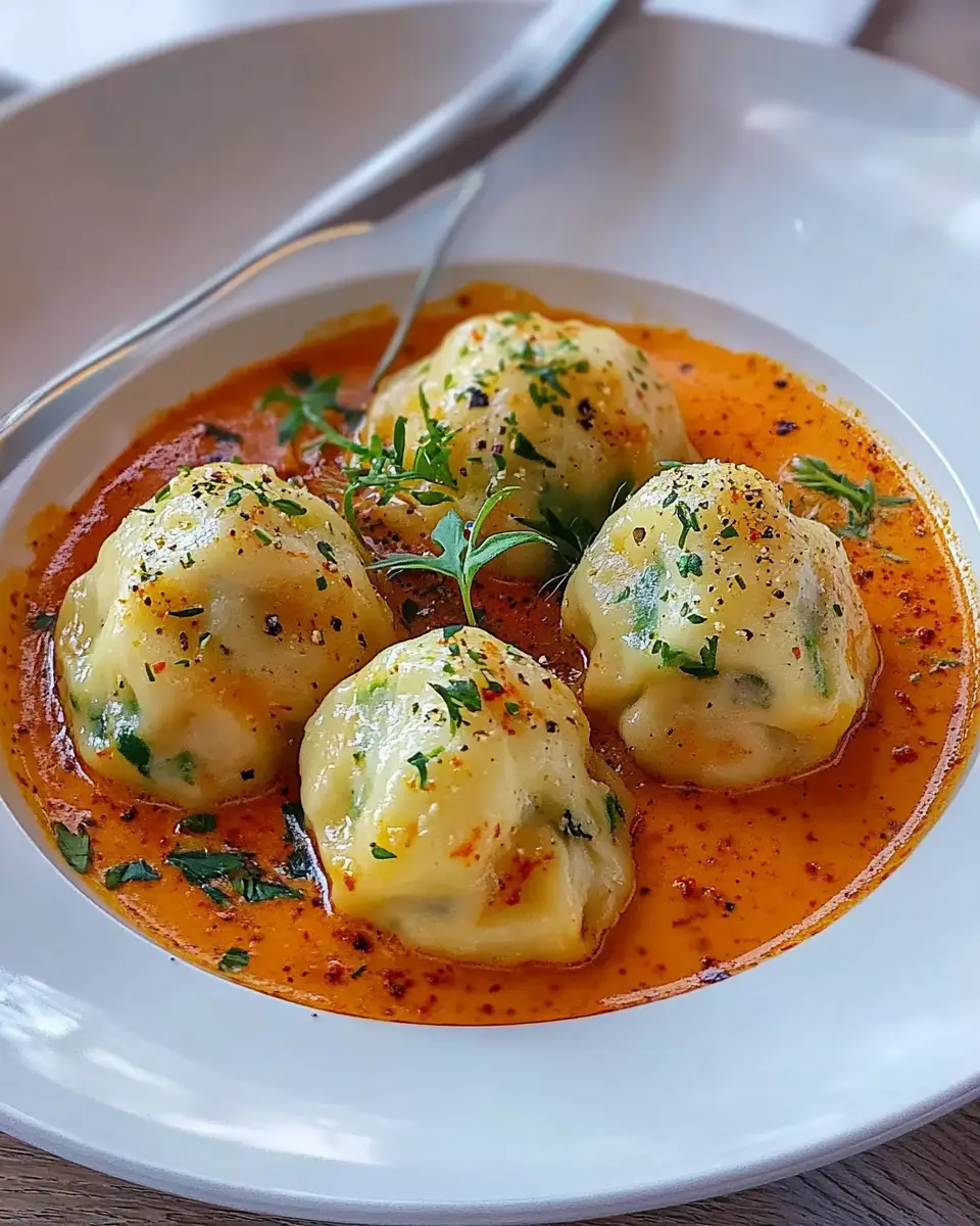 Bärlauch-Knödel auf Paprikarahm: Irresistibly Creamy Joy