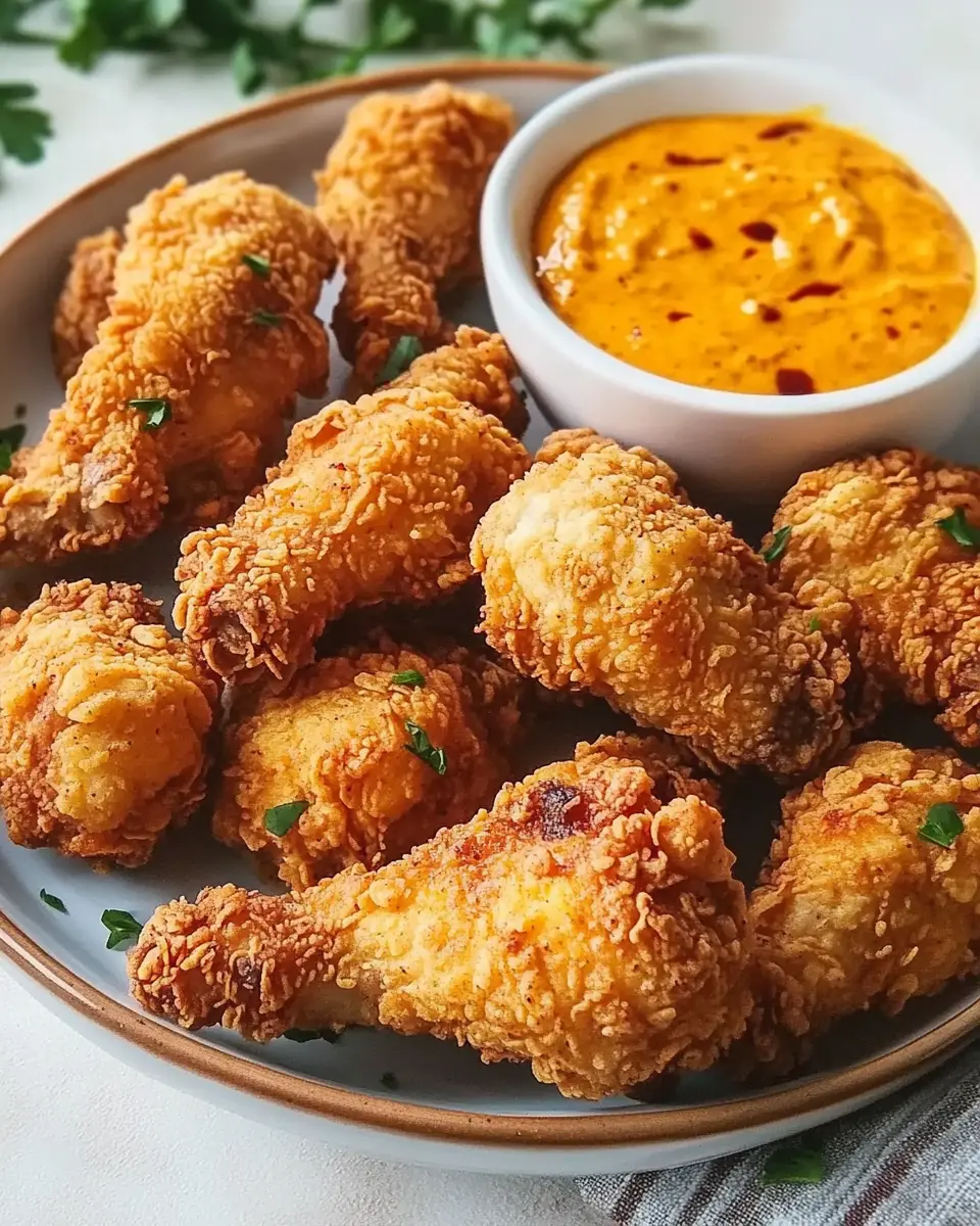Fried Chicken mit Spicy Dip: Irresistibly Juicy Buttermilk Bliss