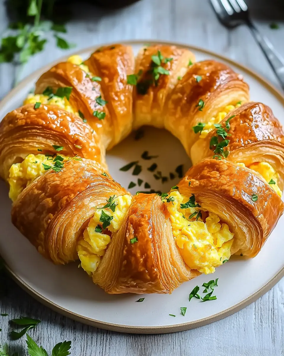 Rührei Ring aus Croissant Teig: Cheesy Breakfast Bliss