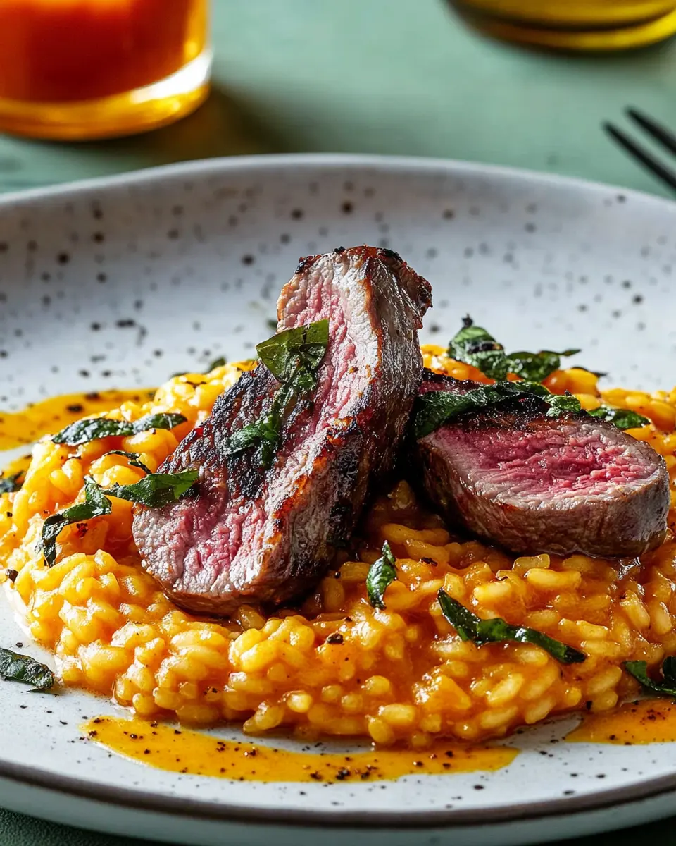 Möhren-Risotto mit Lammfilet: Indulgent Comfort in Every Bite