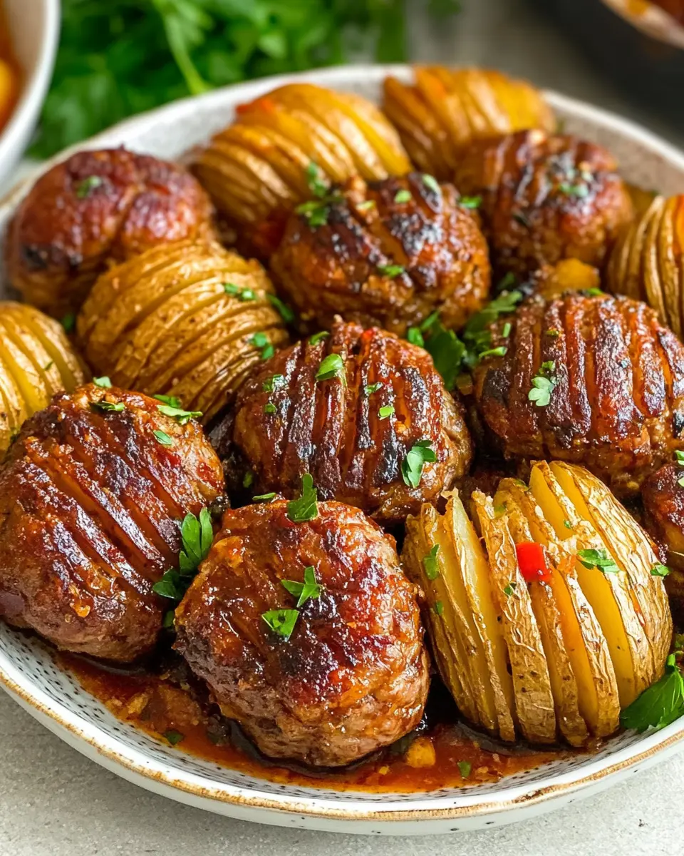Saftige Ofen-Köfte: Juicy Flavor Hits with Hasselback Potatoes
