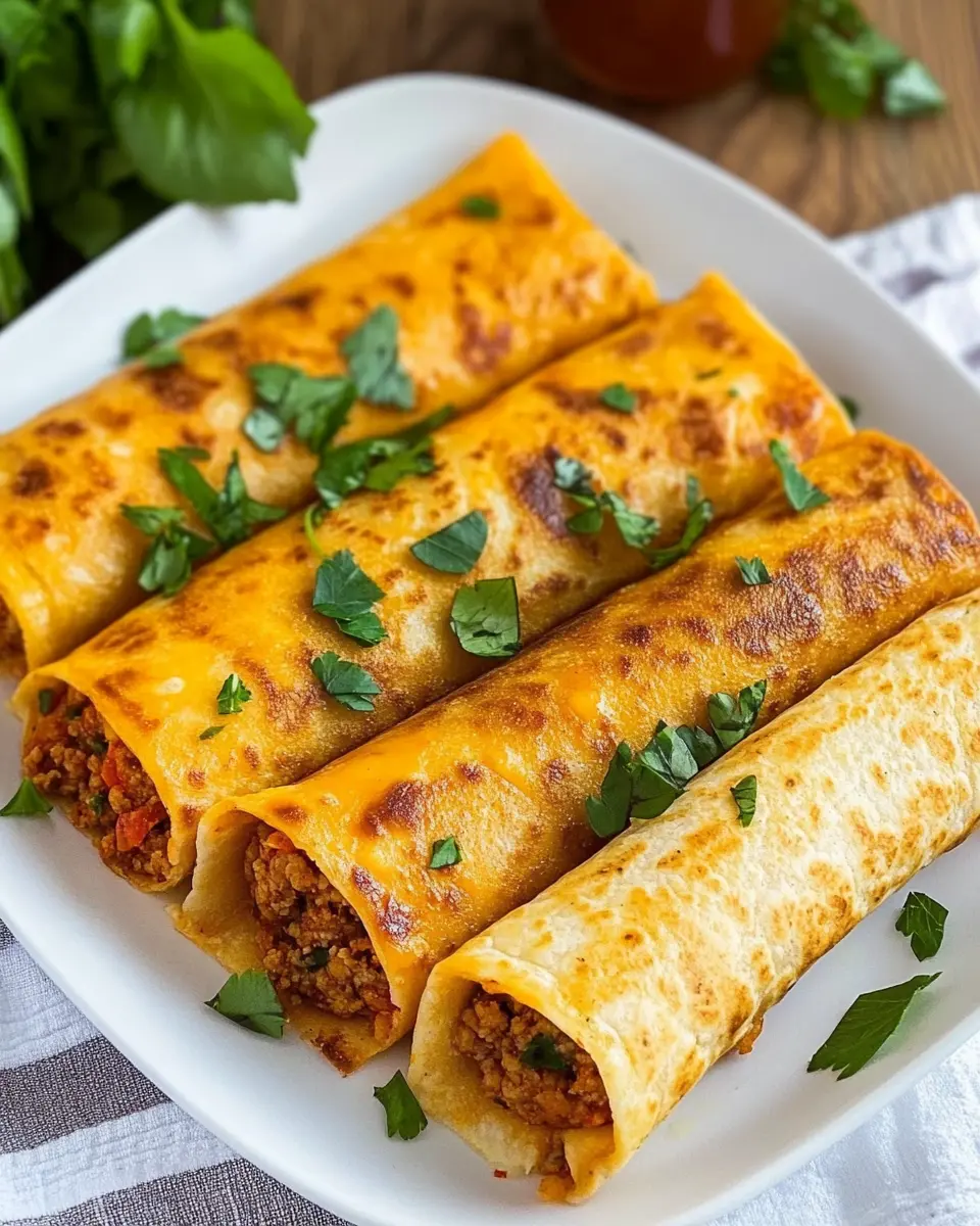 Knusprige Wraps mit Hackfleisch und Käse First Image First Image