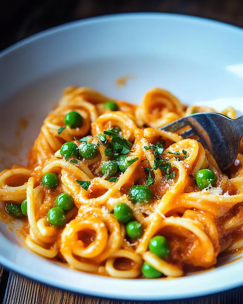 Pasta mit Erbsen und Tomatensugo: The Best Cozy Dinner Ever