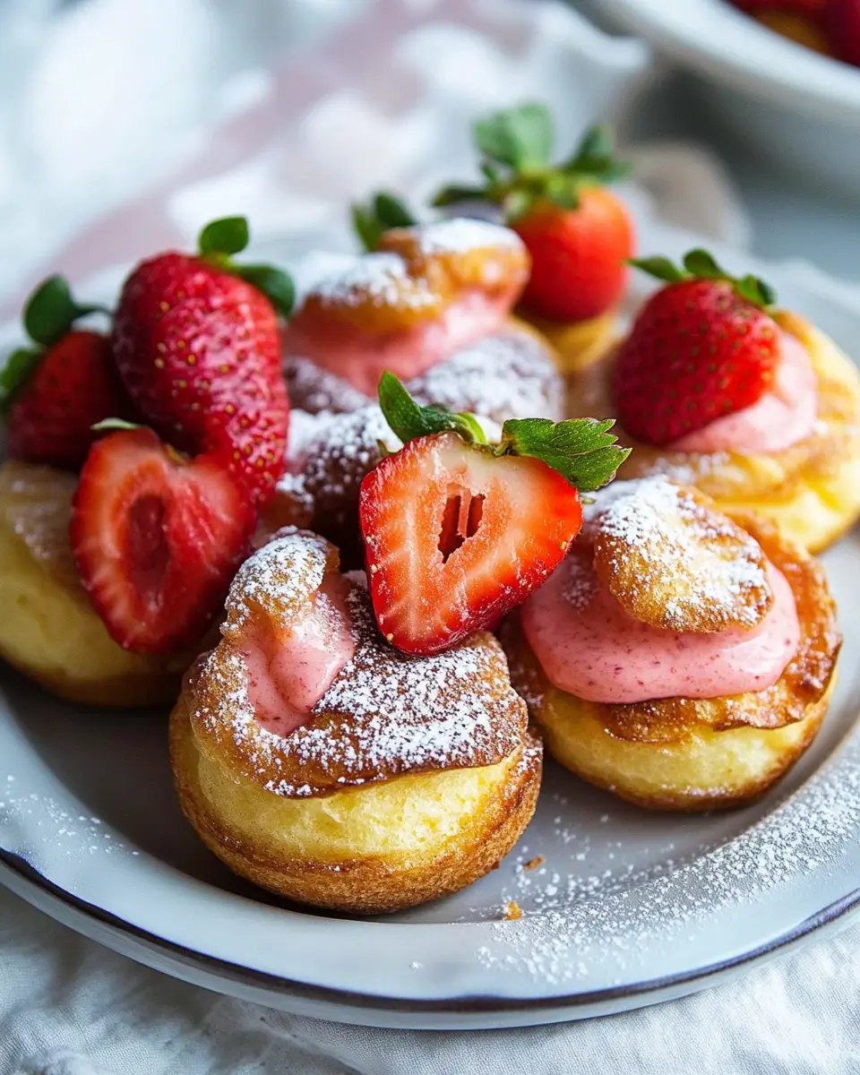 Popovers mit Rhabarber Curd & Erdbeeren First Image First Image