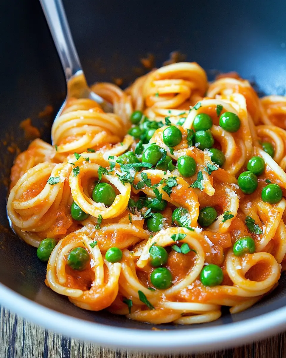 Pasta mit Erbsen und Tomatensugo: The Best Cozy Dinner Ever