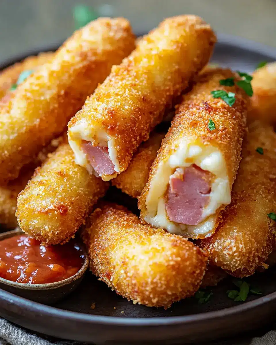 Überbackene Schinken Mozzarella Sticks: Irresistibly Cheesy Delight