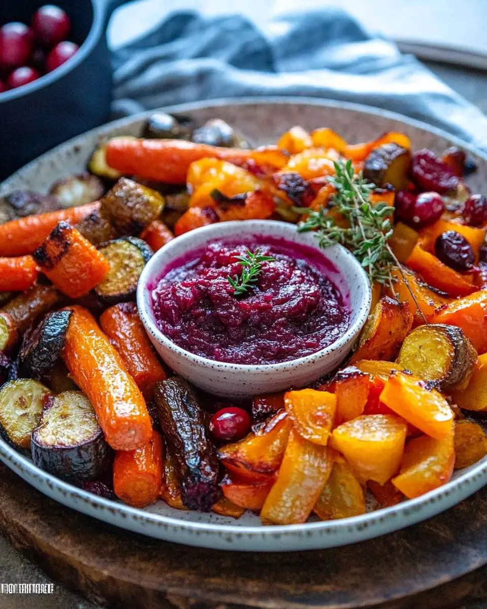 Herbstliches Ofengemüse mit Cranberry-Dip: Easy & Irresistible!