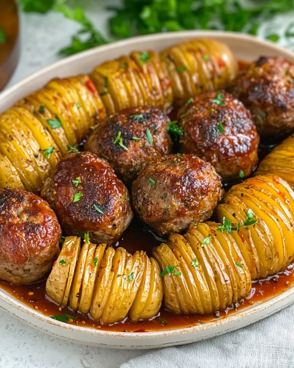 Saftige Ofen-Köfte: Juicy Flavor Hits with Hasselback Potatoes