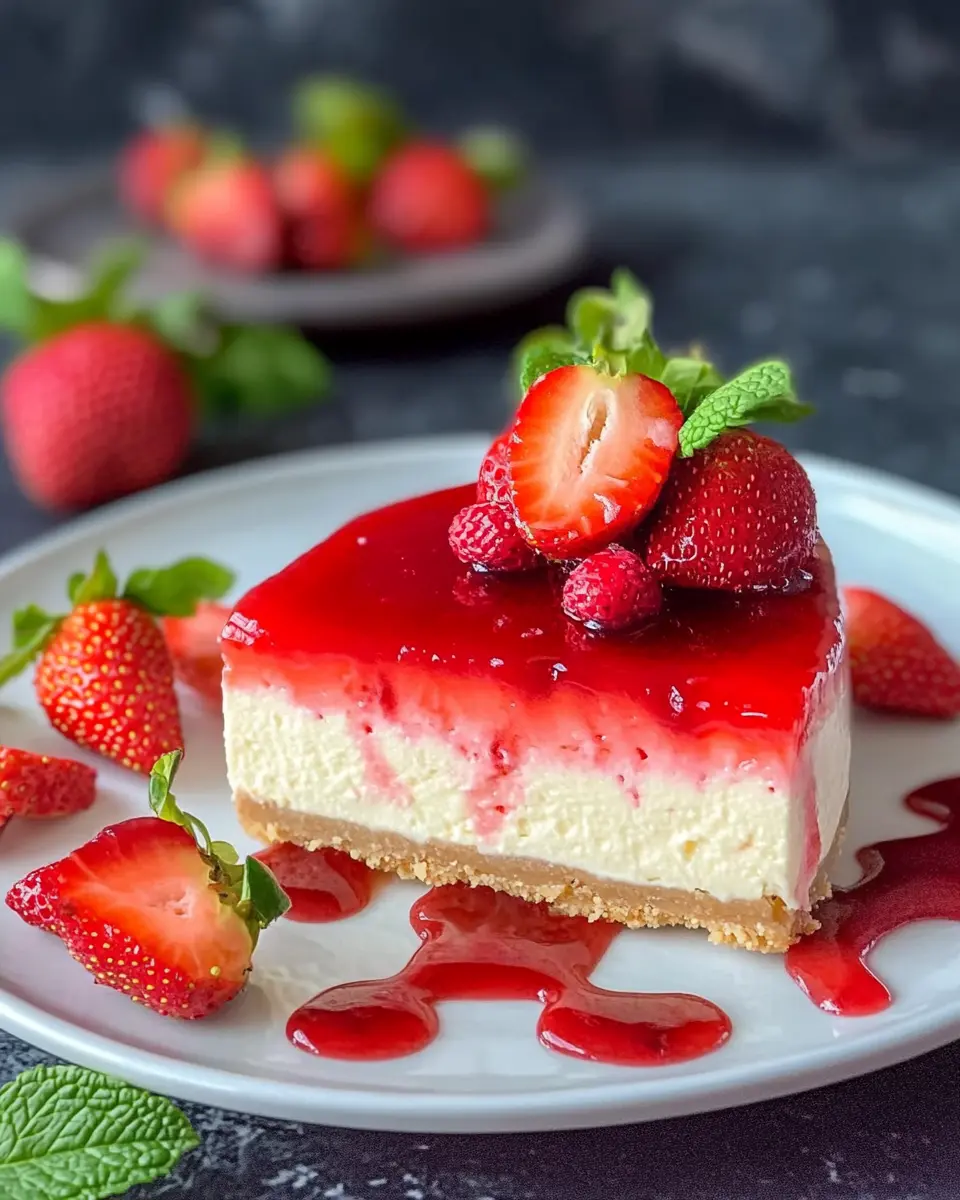 Erdbeer Cheesecake Bliss: Indulge in Creamy Berry Delight