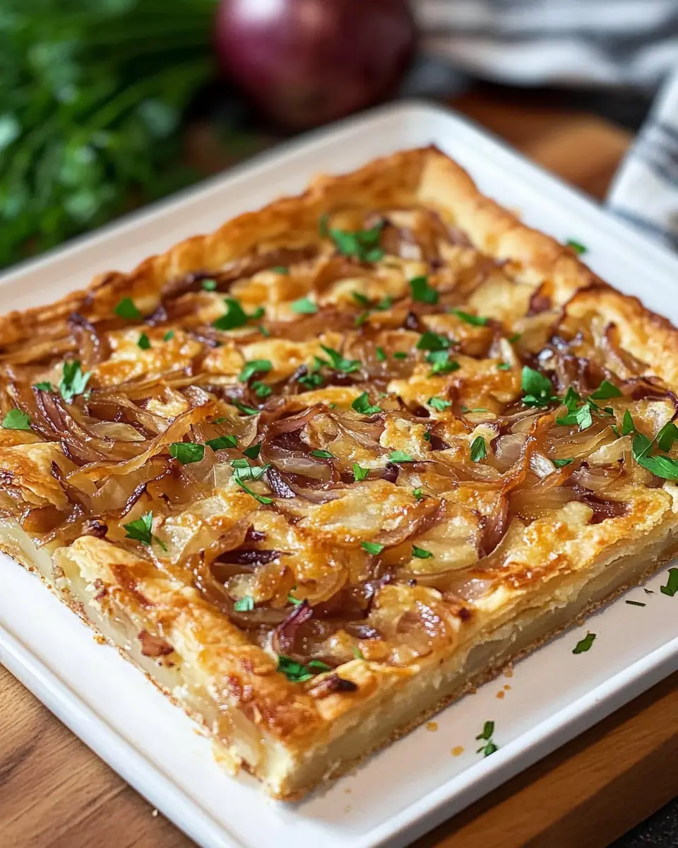 Einfacher Zwiebelkuchen vom Blech: Ein himmlischer Genuss!
