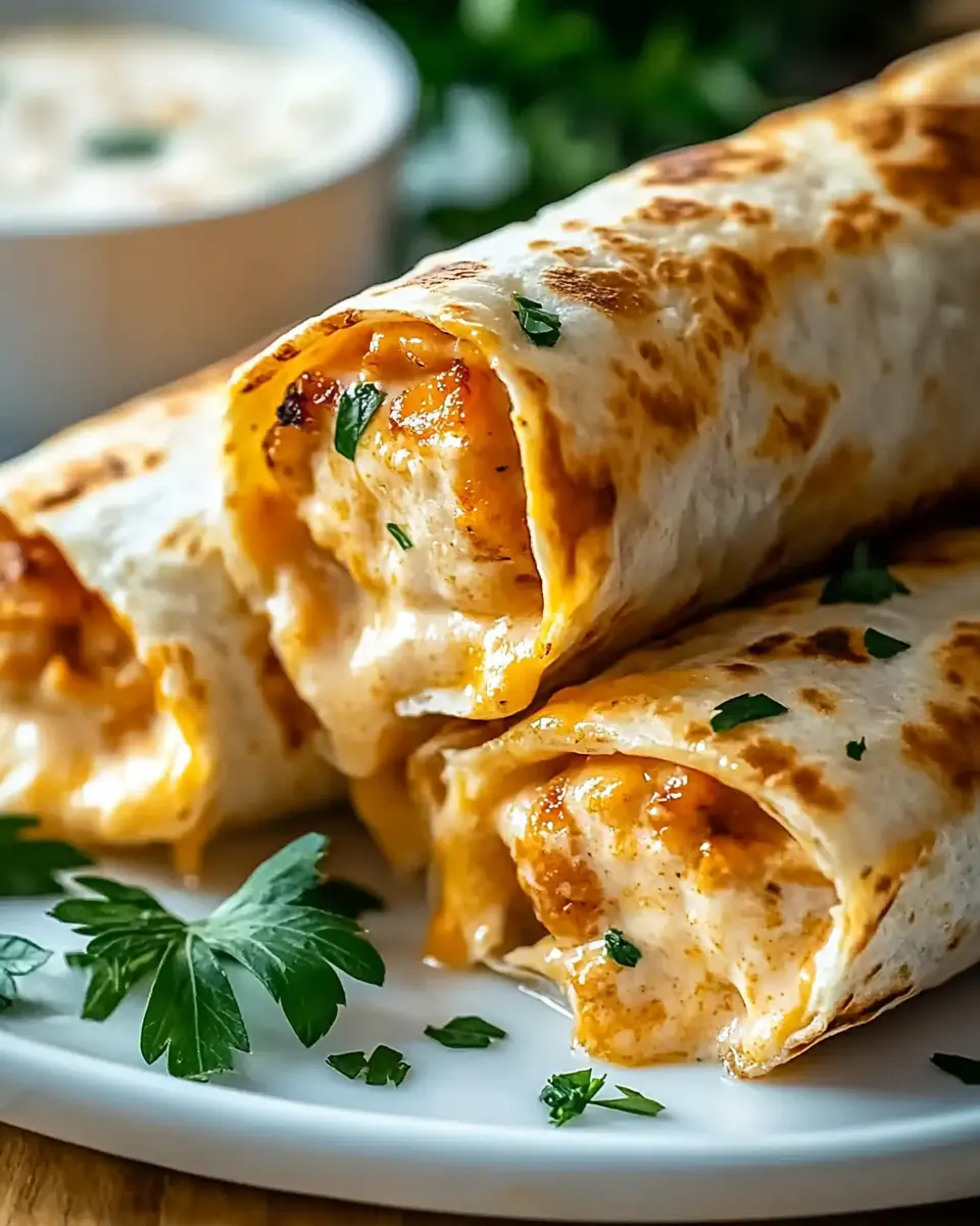 Knusprige gefüllte Wraps: Gooey Cheddar-Chicken Delight