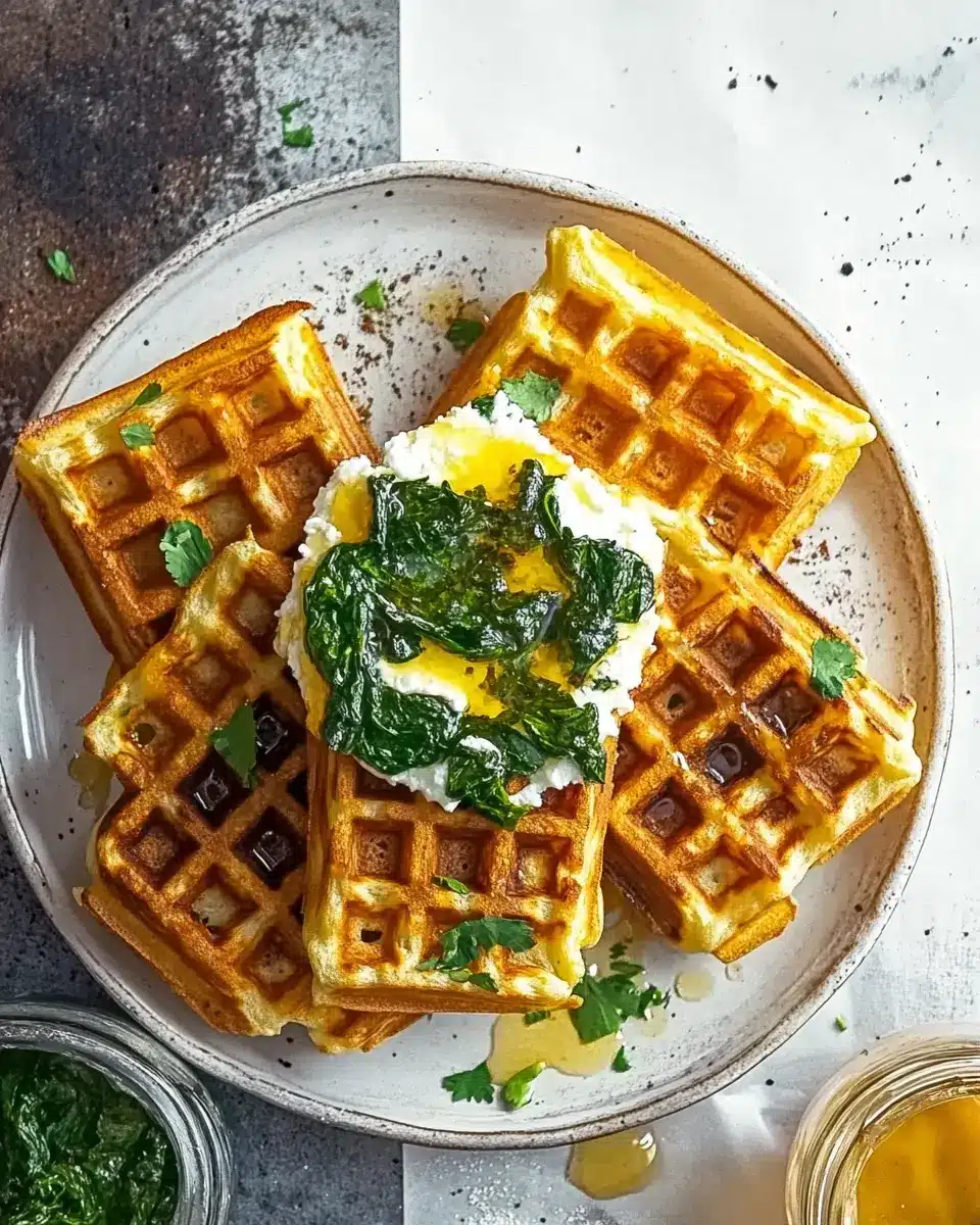 Kartoffel-Quark-Waffeln mit Spinat: Irresistibly Cheesy Goodness