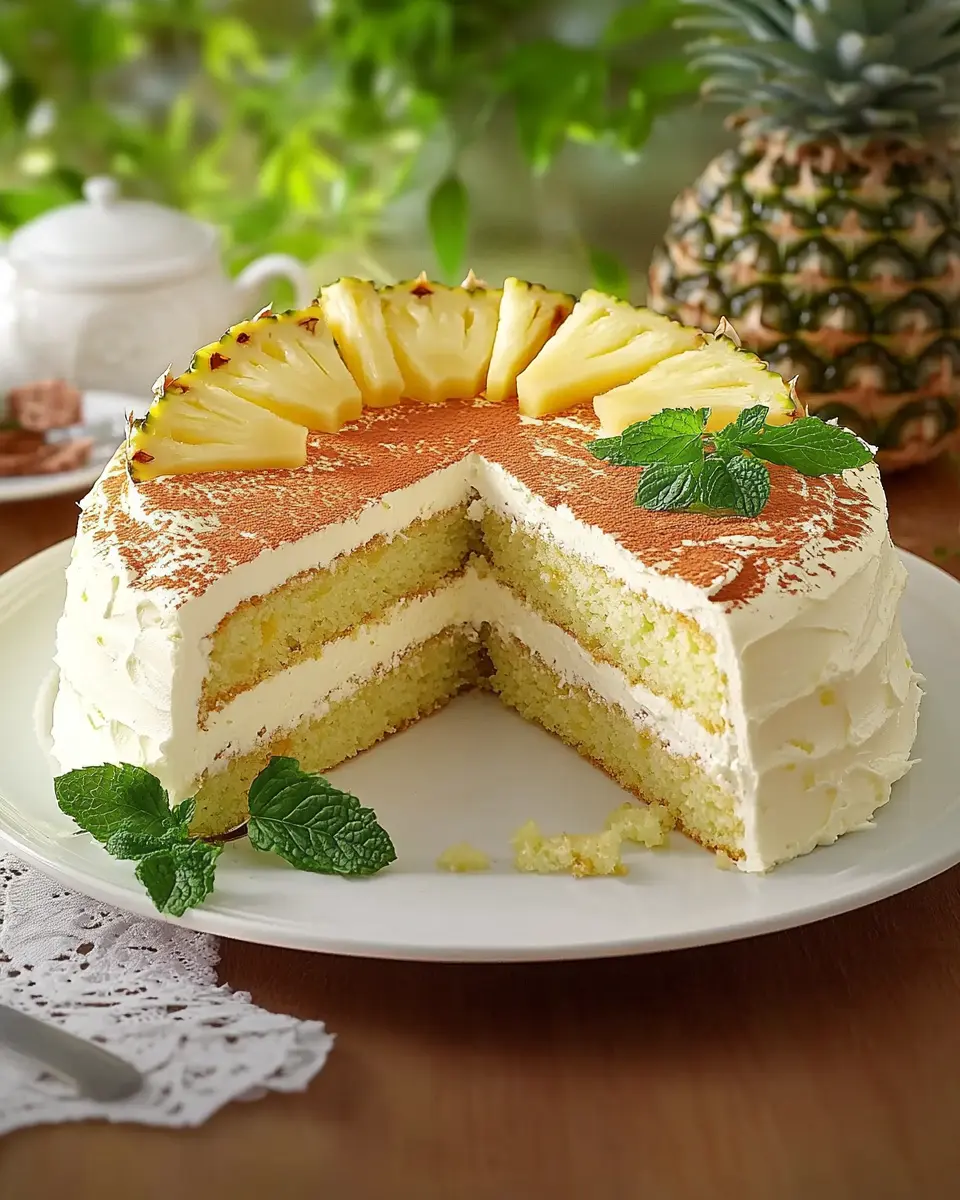 Ananas-Kuppeltorte mit Minz-Frischkäsecreme: A Refreshingly Indulgent Treat