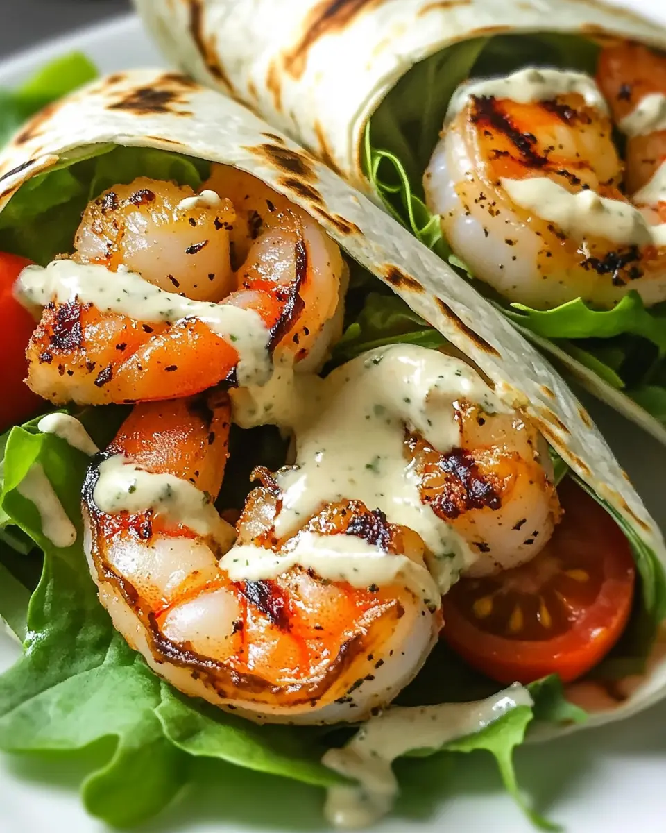 Gegrillte Garnelen Caesar Wraps für schnelle Küche: Unbeatable Flavor