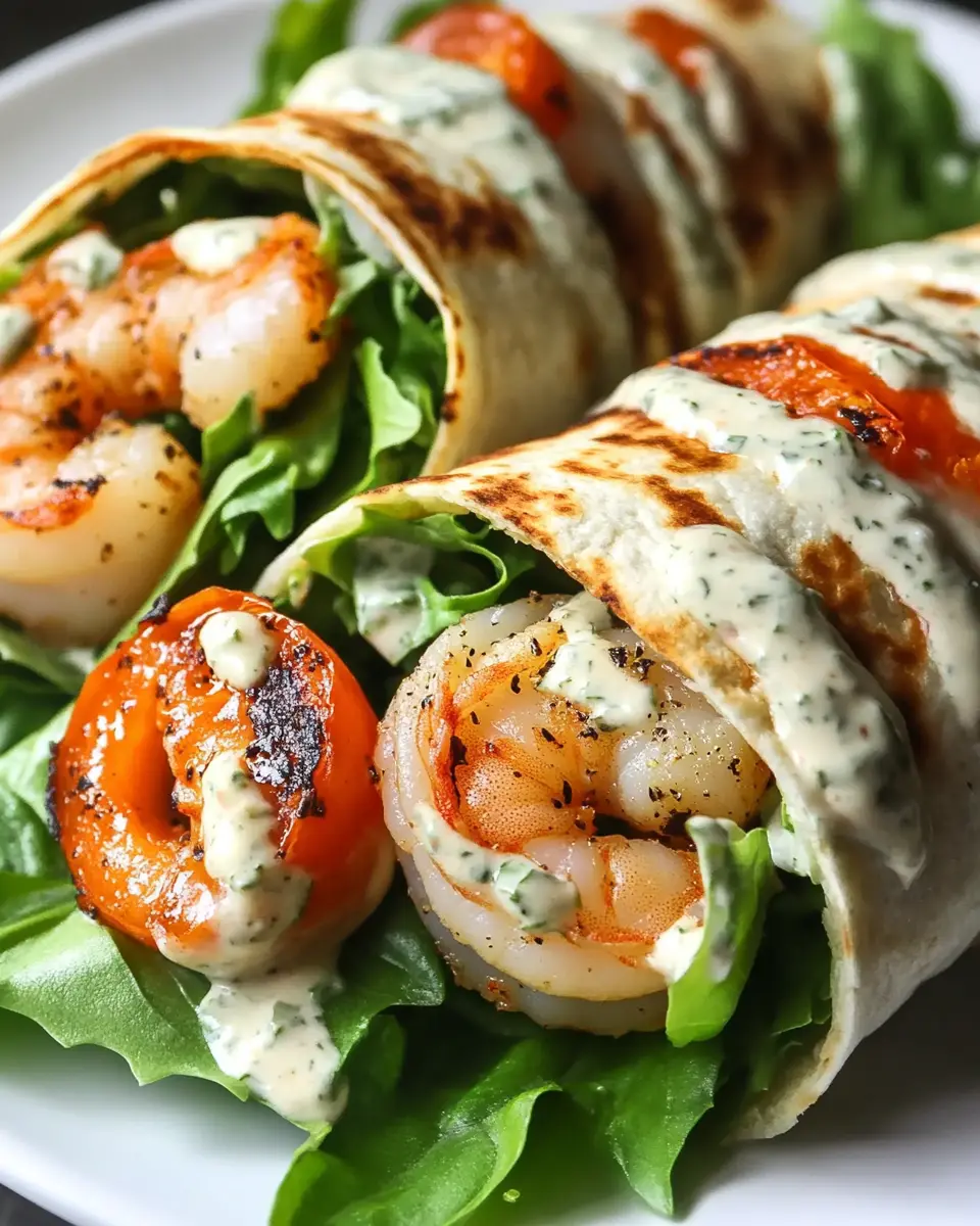 Gegrillte Garnelen Caesar Wraps für schnelle Küche: Unbeatable Flavor