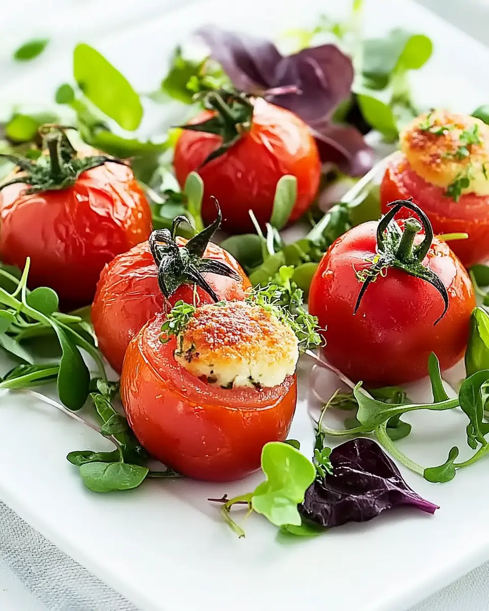 Überraschungs-Tomaten auf Kräutersalat: Juicy & Irresistible Delight