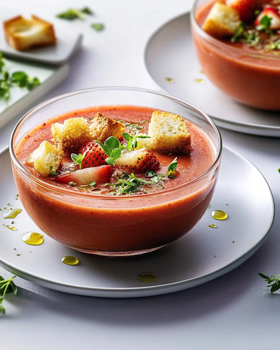 Erdbeer-Gazpacho mit Croûtons: Refreshingly Easy Summer Bliss